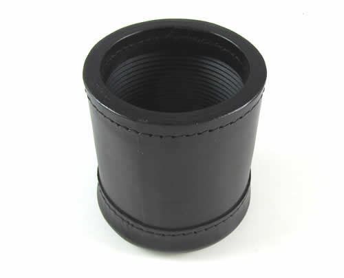 KOP04153 Leather Dice Cup 3.45in Diameter Ribbed Cloth Lined Interior Main Image