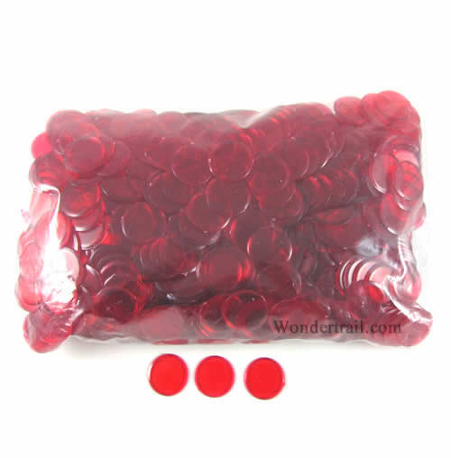 KOP04283 Red Plastic Counting Sorting Chips 19MM (3/4in) Pack of 1000 Main Image