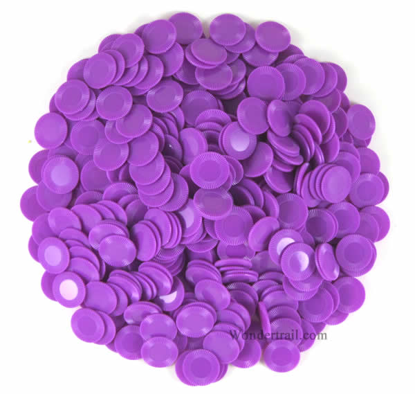 KOP09511E500 Purple Mini Poker Chips Plastic 7/8in Bulk Approx. 500 Main Image