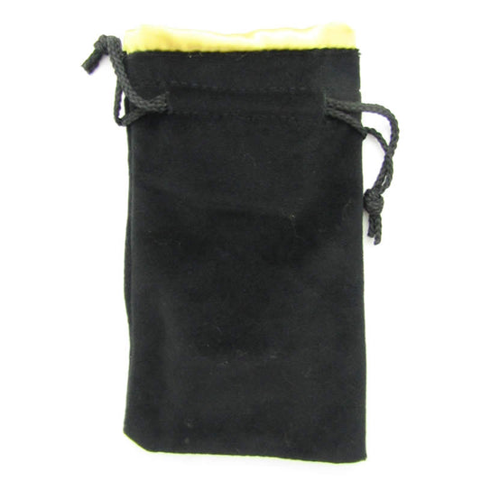 KOP09917 Black Velvet with Gold Lining Large Dice Bag Koplow Games Main Image