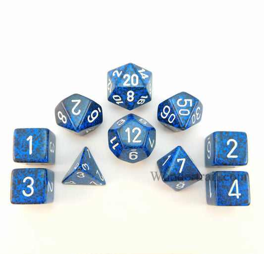 KOP09977 Stealth Elemental Dice with White Numbers 16mm (5/8in) Set of 10 Main Image
