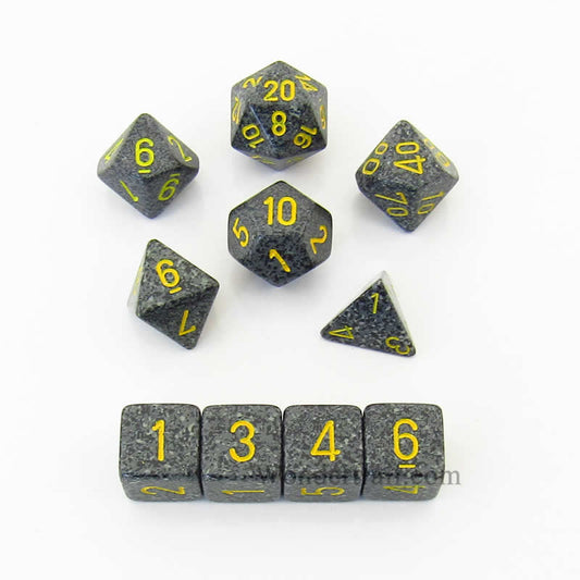 KOP09990 Urban Elemental Dice with Yellow Numbers 16mm (5/8in) Set of 10 Main Image