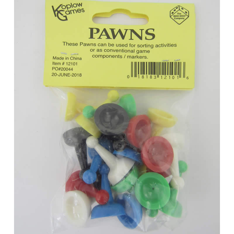 KOP12101 Gaming Pawns 1in Tall (Assorted Colors) Koplow Games 2nd Image