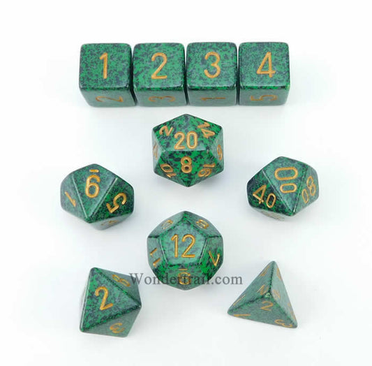 KOP13133 Golden Recon Elemental Dice with Gold Numbers Set of 10 Dice Main Image
