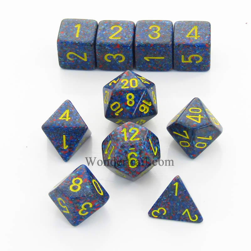 KOP13136 Twilight Elemental Dice with Yellow Numbers Set of 10 Dice Main Image