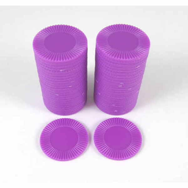 KOP13384 Purple Mini Poker Chips 22mm (7/8in) Tube of 50 Koplow Games Main Image