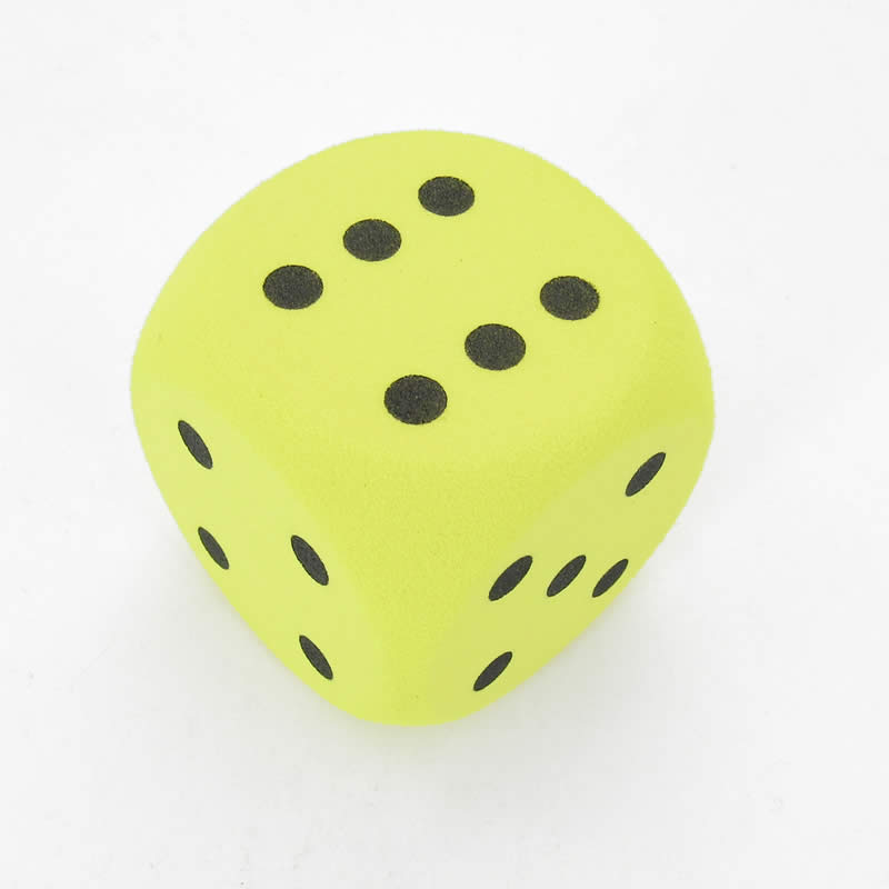 KOP13771 Yellow Opaque Foam Die Black Dots D6 50mm Pack of 1 Die Main Image