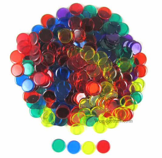 KOP16267 Assorted 6 Color Extra Thick Plastic Sorting Chips 19MM (3/4in) Pack of 300 Main Image