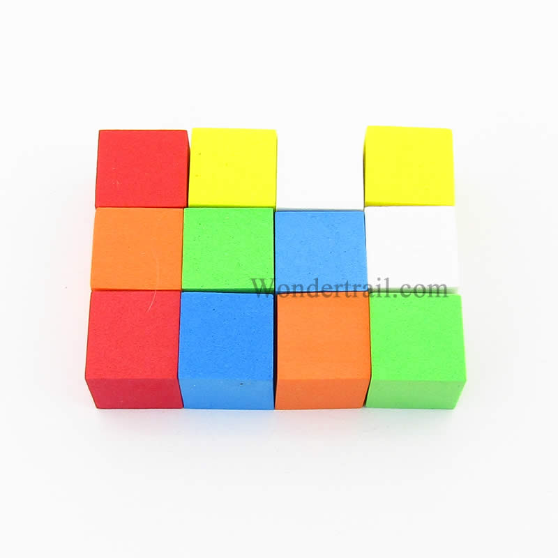 KOP17335 Assorted Color Foam Dice Blank D6 16mm (5/8in) Pack of 12 Main Image