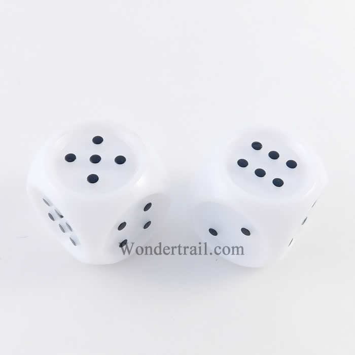 KOP17339 Tactile Dice with Black Raised Pips D6 32mm (1.26in) Pack of 2 Main Image