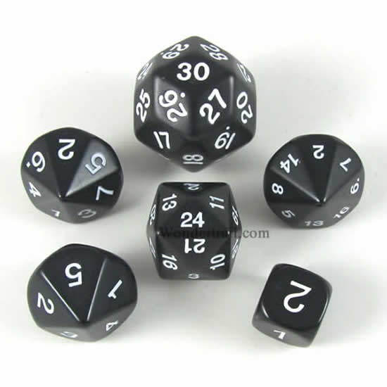 KOP17920 Black Special Who Knew 6 Dice Set Koplow Games Main Image