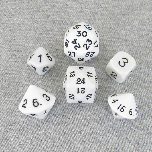 KOP17924 White Special Who Knew 6 Dice Set Koplow Games Main Image