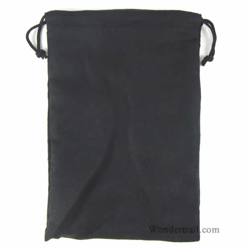 KOP18121 Black Micro Suede Dice Bag (6in x 9in) Koplow Games Main Image