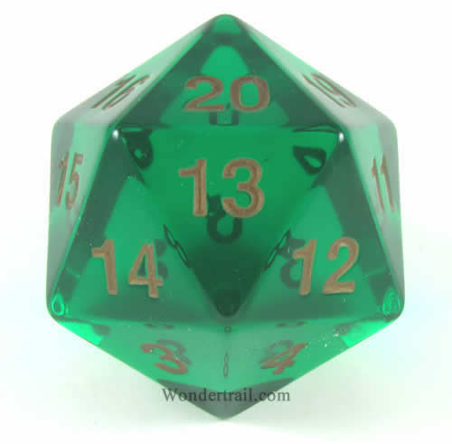KOP18220 Emerald Countdown Die Gold Numbers D20 55mm (2.17in) Pack of 1 Main Image