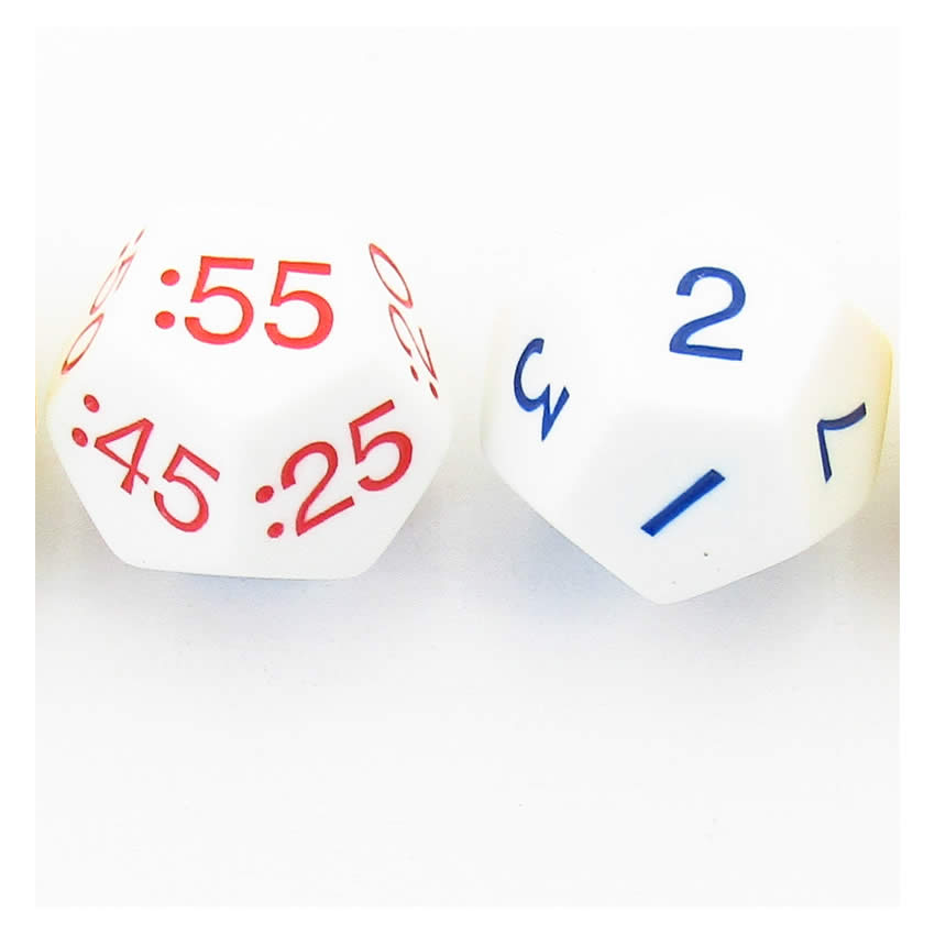 KOP18844 Time Dice Nighttime with Hours and Minuets Numbers 29mm Pack of 2 Main Image