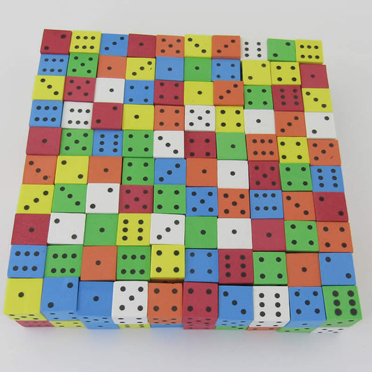 KOP18920 Assorted Foam Dice with Dots D6 16mm (5/8in) Pack Of 200 Main Image