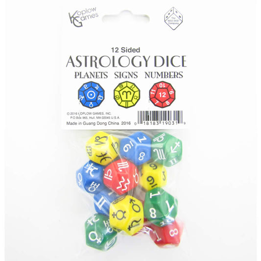 KOP19031 Astrology Dice Planets Signs and Numbers 17mm Pack of 12 Main Image