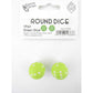 KOP19368 Green Round Dice with White Pips D6 22mm (7/8in) Pack of 2 2nd Image