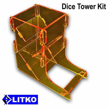 LAOGMG084TYL Dice Tower (Transparent Yellow) Litko Game Accessories Main Image