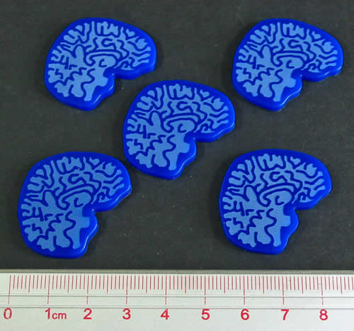 LAOJPL1198BLU Opaque Blue Big Brain Tokens 5ea Main Image