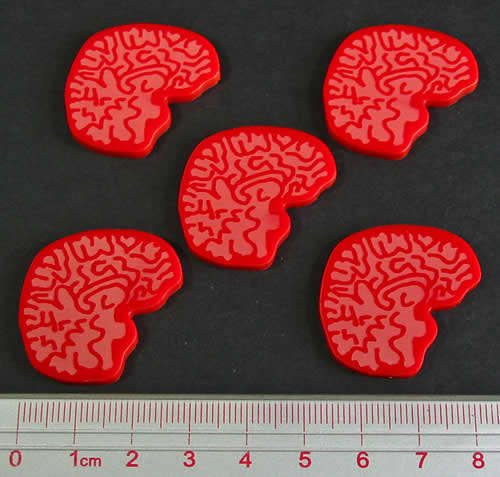 LAOJPL1198RED Opaque Red Big Brain Tokens 5ea Main Image