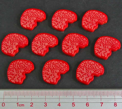 LAOTS371RED Opaque Red Brain Tokens 10ea Main Image