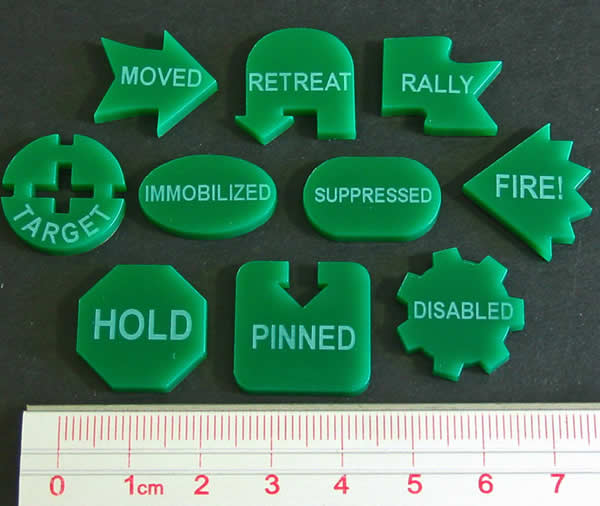 LAOTS378GRN Green Command Token Set II Set of 10 Litko Game Main Image