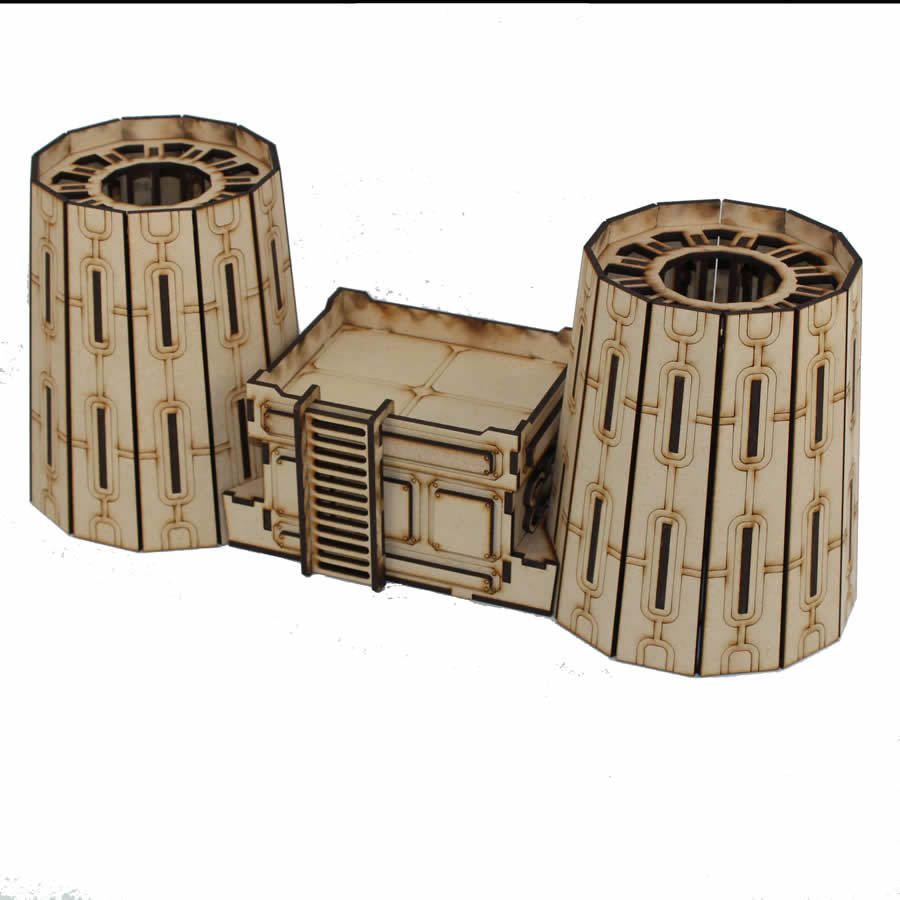 LCW1331 Nuclear Plant Cooling Towers 28mm Scale Miniature Terrain Laser Craft 3rd Image