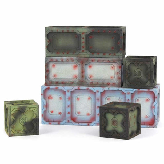 LCW1615 Battlefield Space Crates Set of 6 28mm Scale Miniature Terrain Main Image