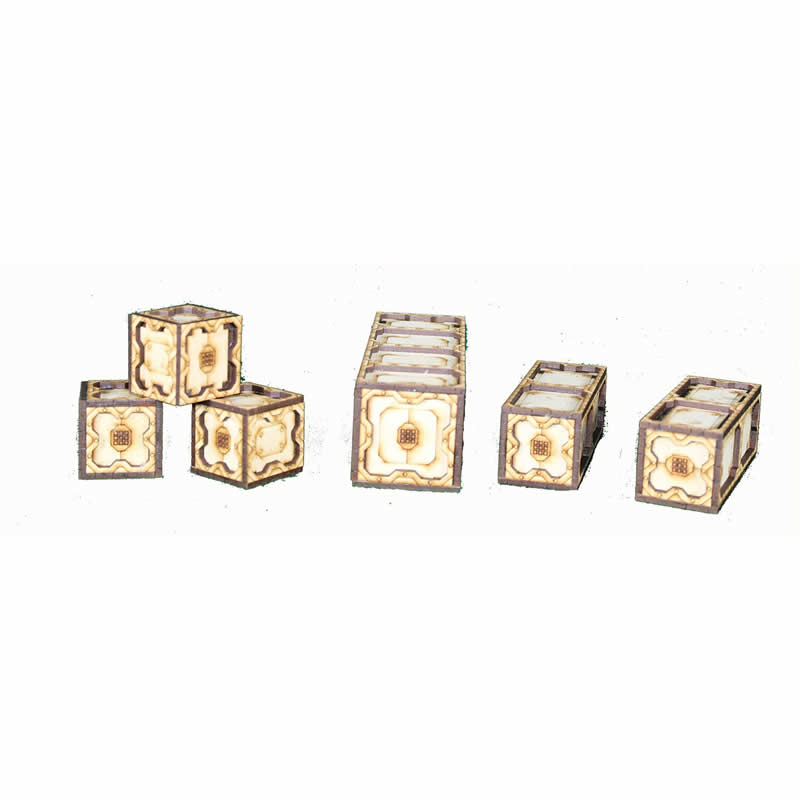LCW1615 Battlefield Space Crates Set of 6 28mm Scale Miniature Terrain 3rd Image