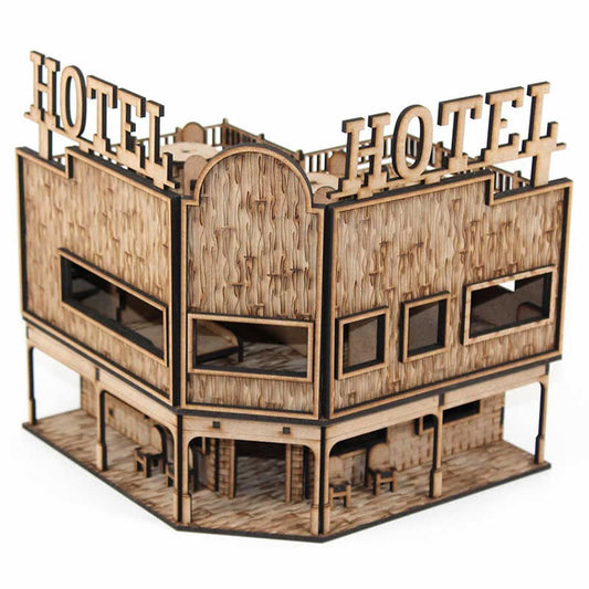 LCW2115 Old West Hotel 28mm Scale Miniature Terrain Building Laser Craft Main Image
