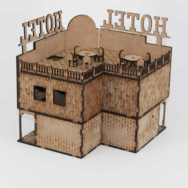 LCW2115 Old West Hotel 28mm Scale Miniature Terrain Building Laser Craft 3rd Image