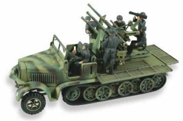 LIN76086 German WWII 8 Ton 1/2 Track Weapons Car 1/72 Scale Lindberg Models Main Image
