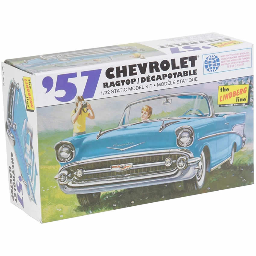 LINHL10512 1957 Chevy Ragtop 1/32 Scale Plastic Model Kit Lindberg Main Image