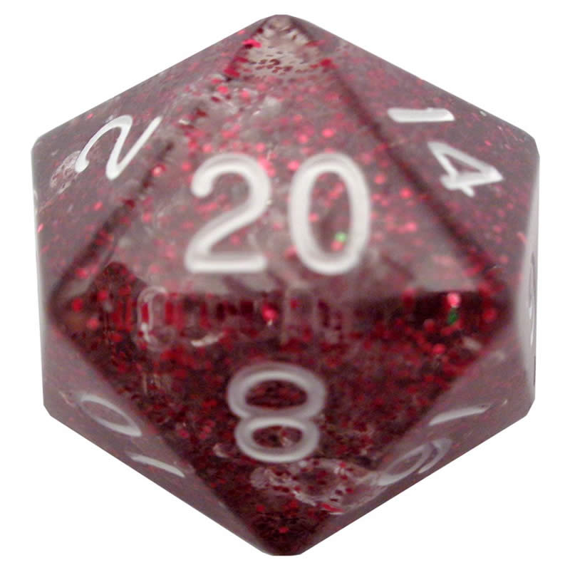 MET20820 Light Purple Ethereal Acrylic Die White Numbers D20 35mm Pack of 1 Main Image