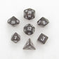 MET4203 Black Ethereal Resin Dice White Numbers 10mm (3/8in) 7-Dice Set 2nd Image