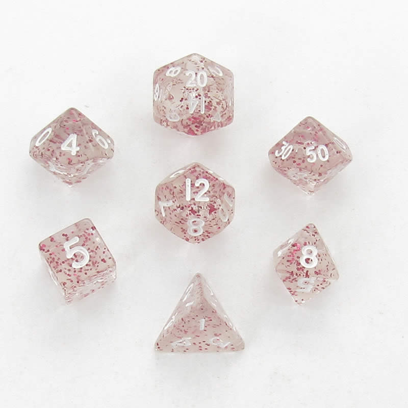 MET4208 Light Purple Ethereal Resin Dice White Numbers 10mm 7-Dice Set 2nd Image