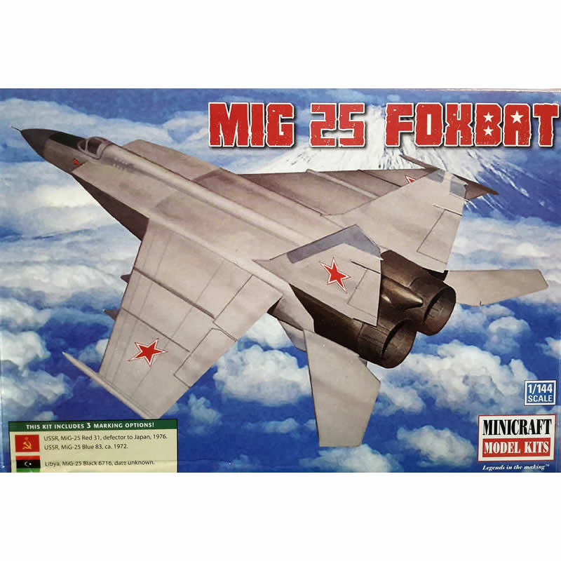 MIC14654 Mig 25 Foxbat 1/144 Scale Plastic Model Kit Minicraft Main Image