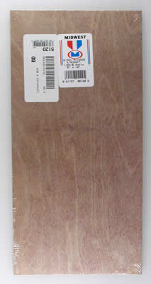 MID5120 0.4mm (1/64) x 6 x 12 Craft Plywood (6) by  Midwest Products Main Image