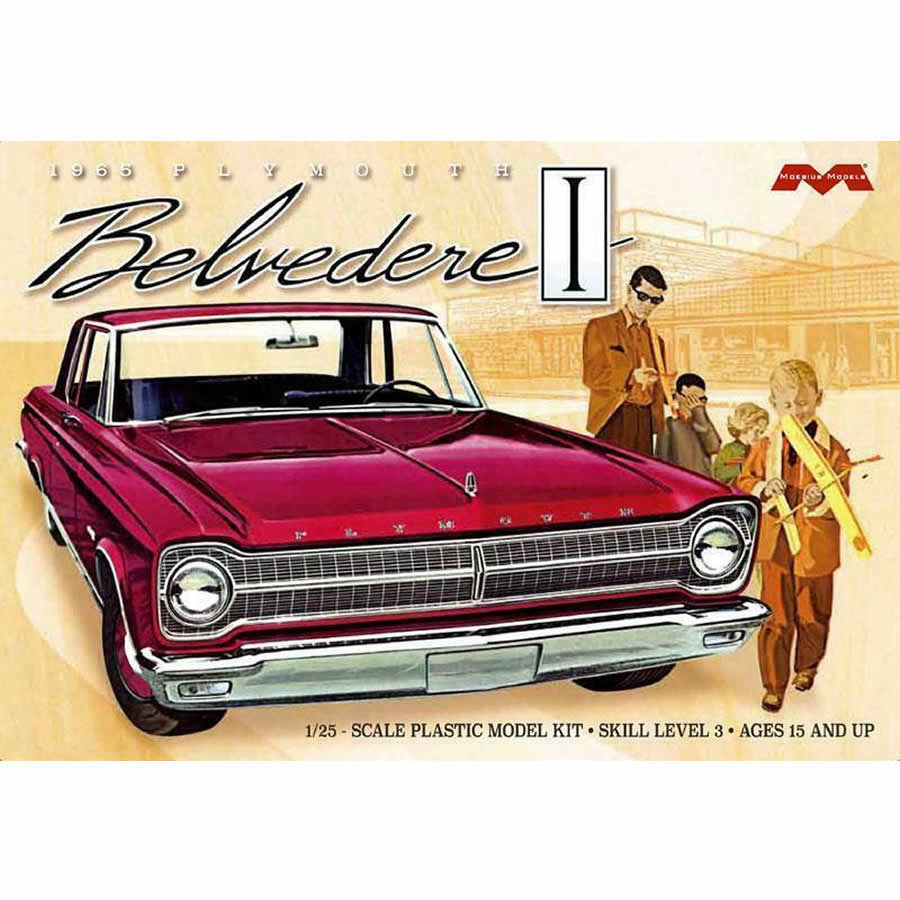 MOE1218 1965 Plymouth Belvedere 2 Door Coupe 1/25 Scale Plastic Model Kit Mobius Main Image