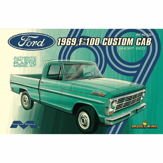 MOE1227 1969 Ford F100 Custom Cab Pick-up 1/25 Scale Plastic Model Kit Main Image