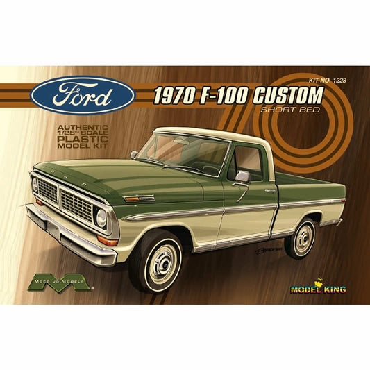MOE1228 1970 Ford F100 Custom Pick-up 1/25 Scale Plastic Model Kit Moebius Main Image