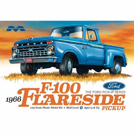 MOE1232 Ford 1966 F100 Flareside Pickup Truck 1/25 Scale Plastic Model Kit Moebius Main Image