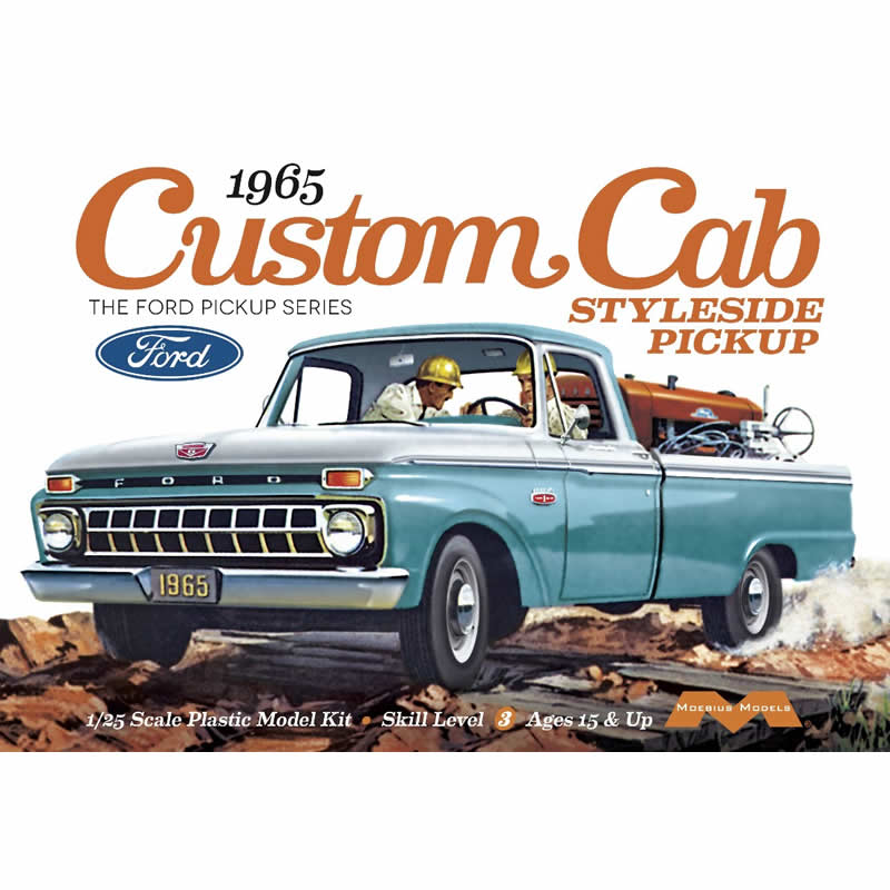 MOE1234 1965 Ford Custom Styleside Pickup 1/25 Scale Plastic Model Kit Mobius Main Image