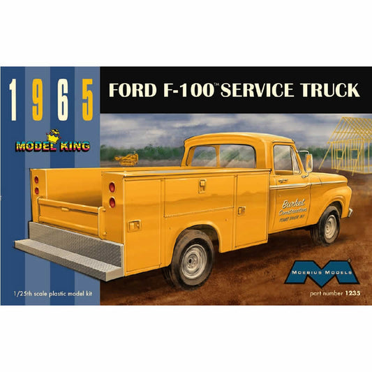 MOE1235 1965 Ford F100 Service Truck 1/25 Scale Plastic Model Kit Moebius Main Image