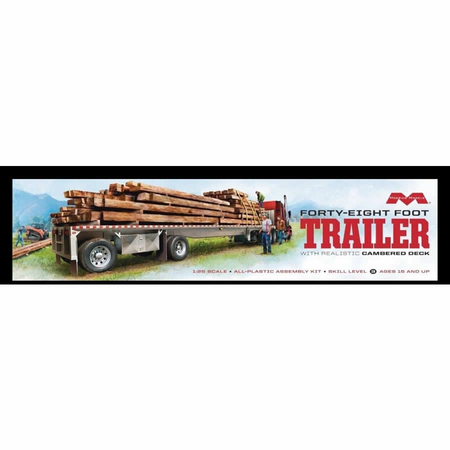 MOE1304 48 Foot Flatbed Trailer 1/25 Plastic Model Kit Moebius Main Image