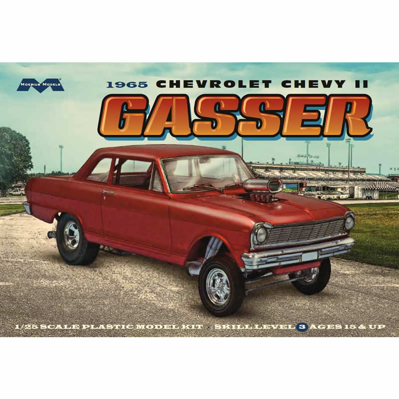 MOE2324 1965 Chevy Gasser 1/25 Scale Plastic Model Kit Mobius Main Image