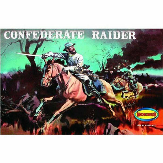 MOE402 Confederate Raider On Horse 1/8 Scale Plastic Model Kit Moebius Main Image
