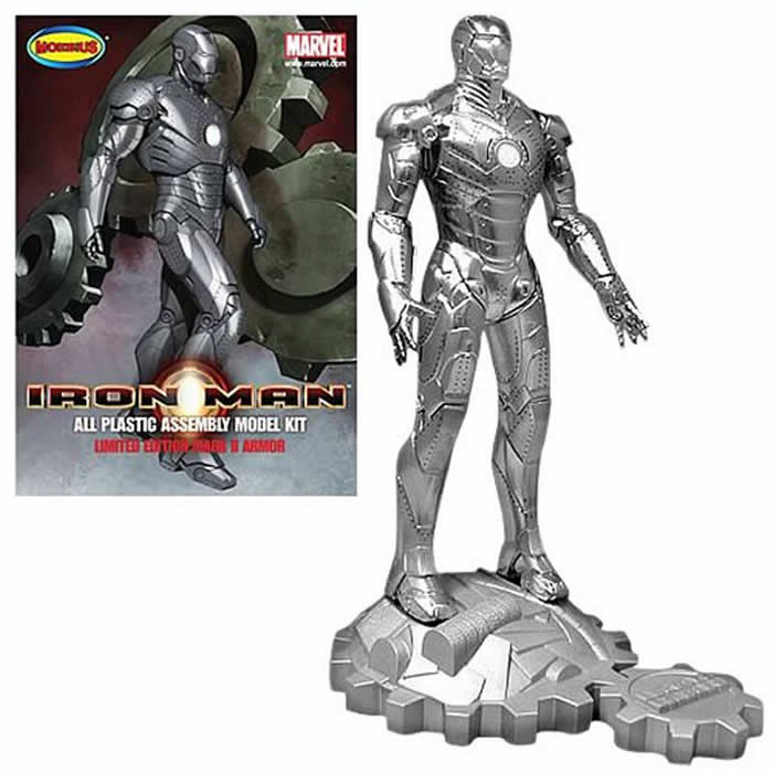 MOE910 Iron Man Mark II 1/8 Scale Chrome Finish Collector Edition Plastic Model Kit Moebius 2nd Image