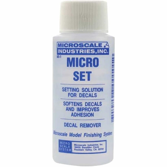 MSM1 Micro Set Solution 1oz. Bottle (Decal Setting Solution and Remover) Micro Scale Models